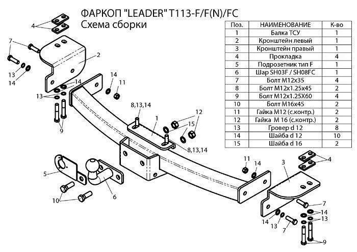 Фаркоп для Toyota Land Cruiser 150