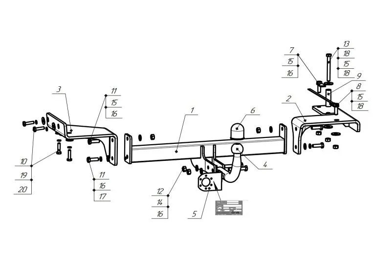 Фаркоп для Changan CS75 FL 2020 - н.в