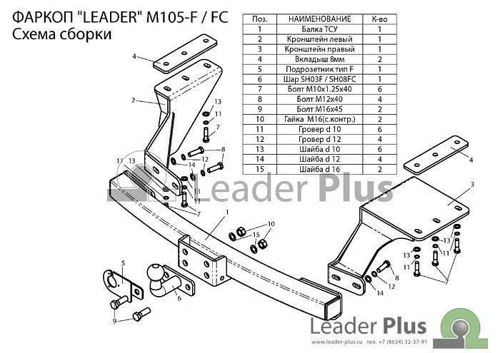 Фаркоп для Mitsubishi Outlander XL 2006 - 2012