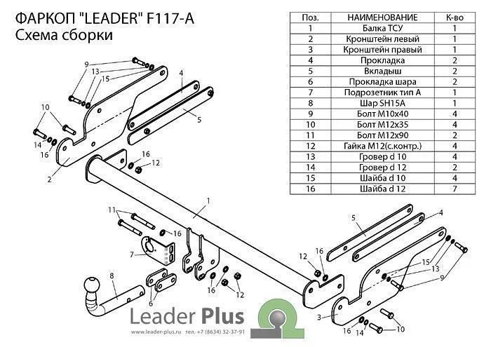 Фаркоп для Ford Kuga I 2008 - 2013
